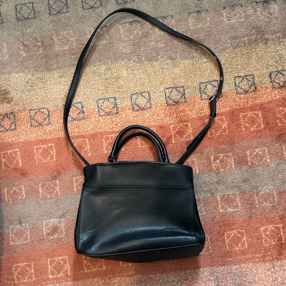 Anne Klein Floral Quilted Black Satchel - Picture 2 of 3